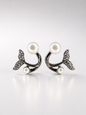 Elara Pearl Curve Stud Earrings