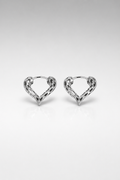 Ethereal Heart Silver Hoop Earrings