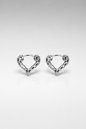 Ethereal Heart Silver Hoop Earrings