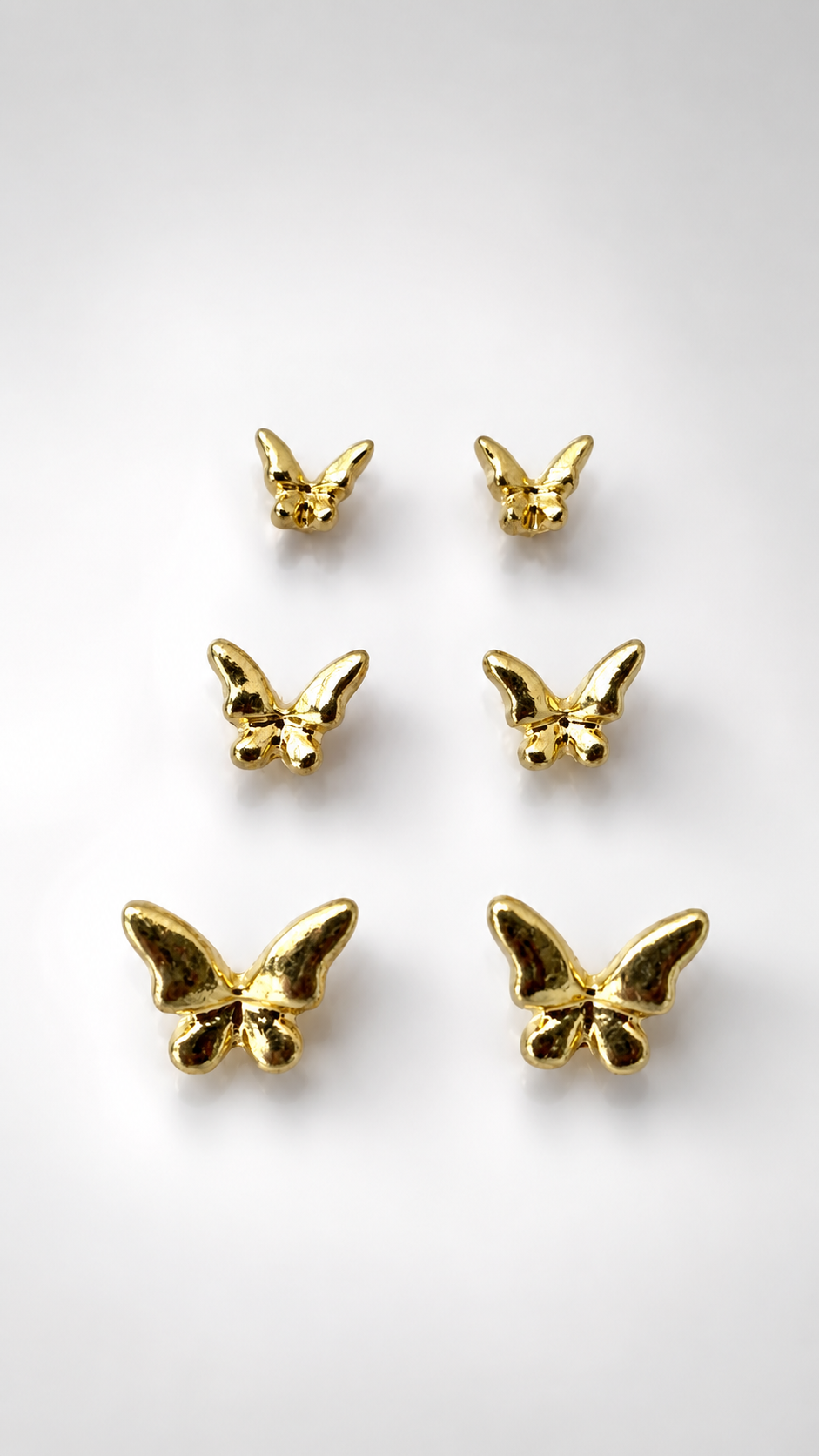 Golden Butterfly Stud Earrings Set