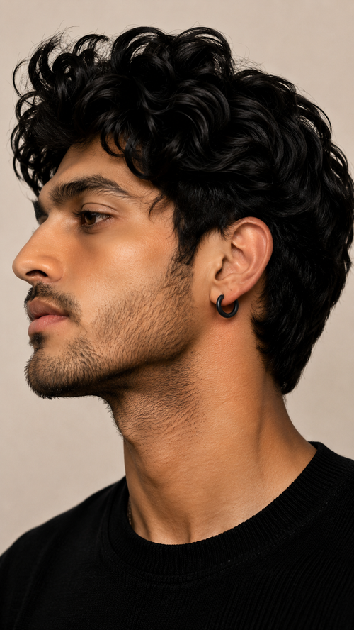 Black Chunky Hoop
