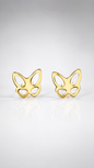 Butterfly Outline Stud Earrings