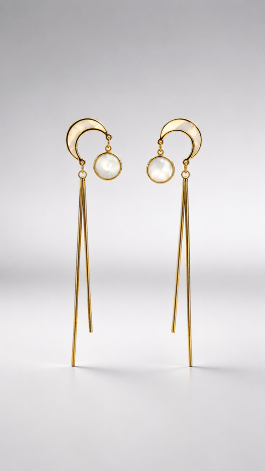 Luna Pearl Tassel Drop Earrings