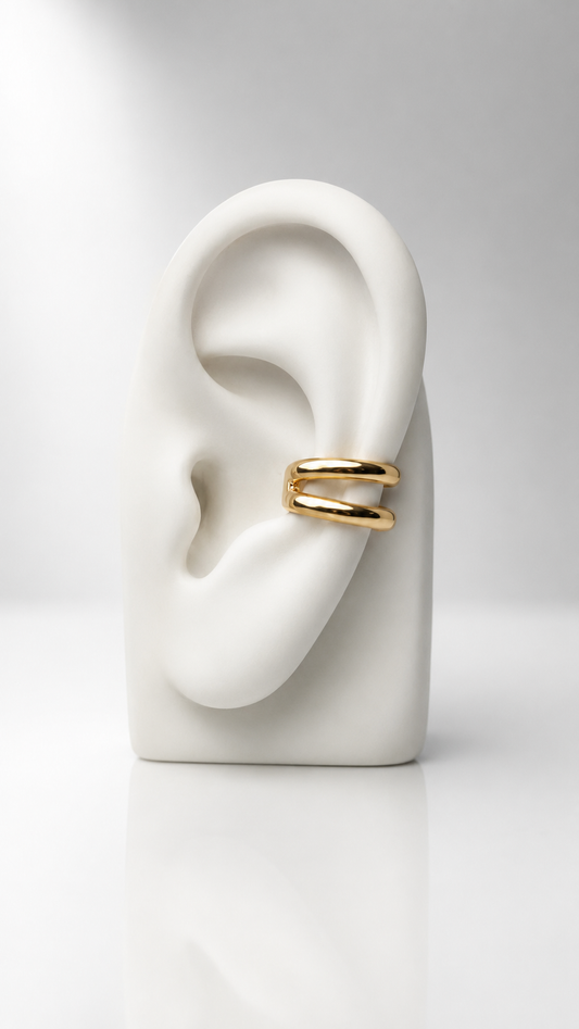Golden Minimal Duo Ear Cuff