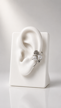 Silver Rose Whisper Ear Cuff