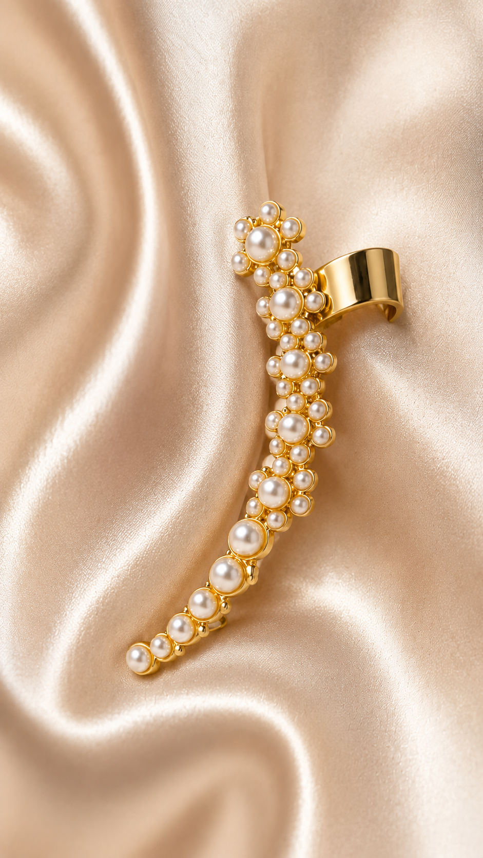 Golden Blossom Pearl Ear Cuff