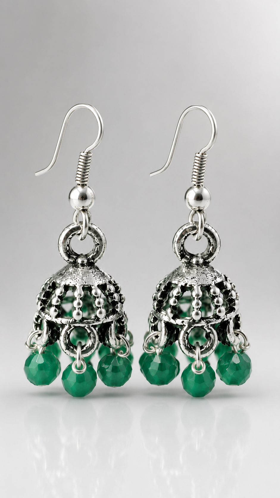 Emerald Whisper Mini Jhumka Earrings