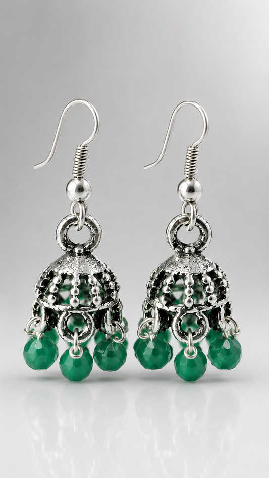 Emerald Whisper Mini Jhumka Earrings