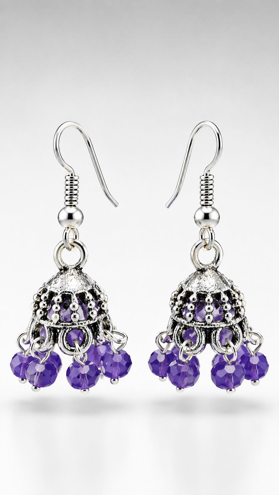 Violet Whisper Mini Jhumka Earrings