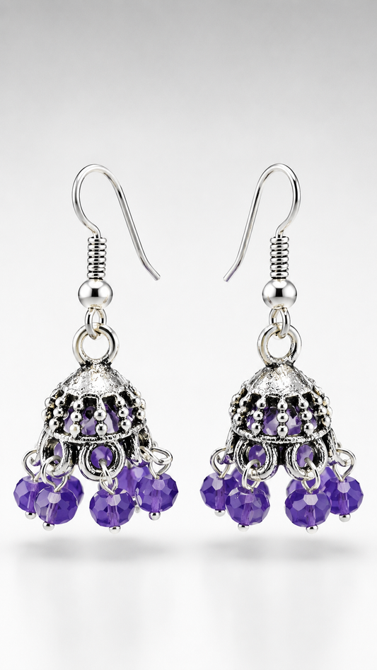Violet Whisper Mini Jhumka Earrings