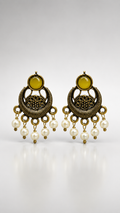 Golden Aura Pearl Drop Earrings