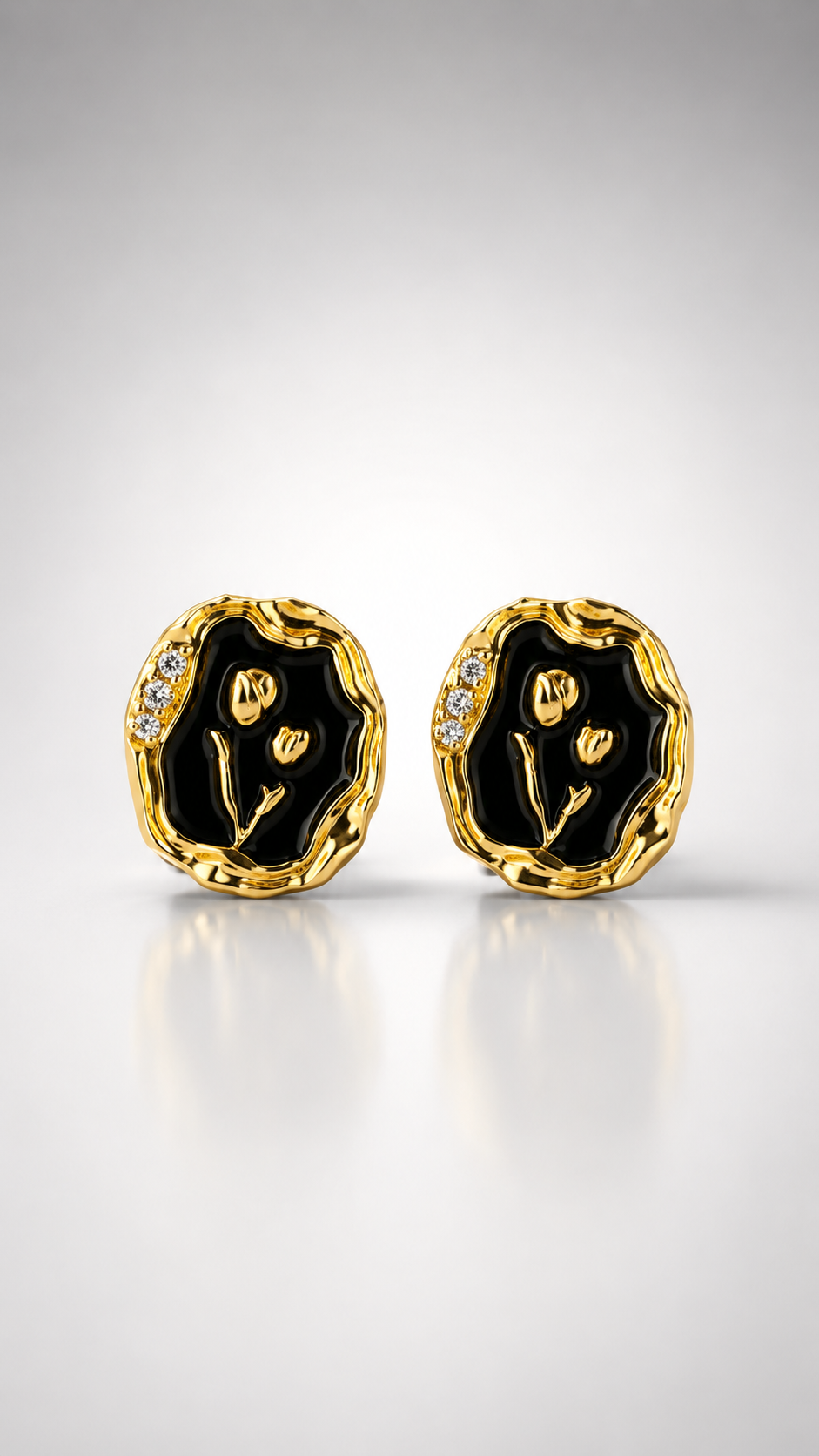 Midnight Bloom Molten Stud Earrings
