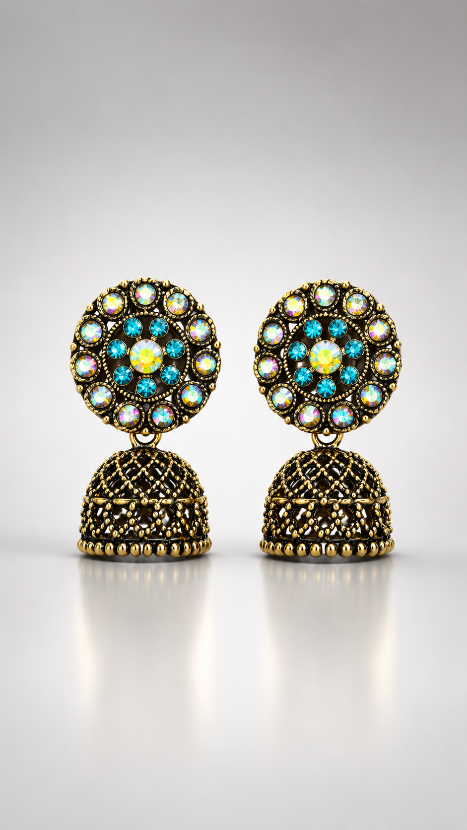 Azure Bloom Dome Earrings