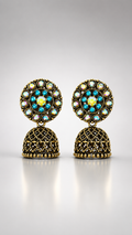 Azure Bloom Dome Earrings