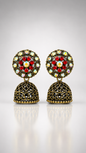 Scarlet Radiance Dome Earrings