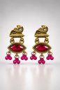 Ruby Majesty Peacock Drop Earrings