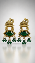 Emerald Majesty Peacock Drop Earrings
