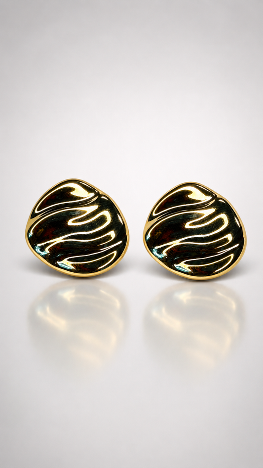 Molten Wave Stud Earrings