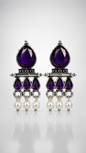 Amethyst Royale Pearl Drop Earrings