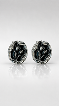 Midnight Molten Pebble Stud Earrings