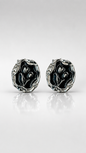 Midnight Molten Pebble Stud Earrings