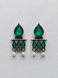 Verdant Grace Pearl Drop Earrings