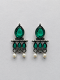 Verdant Grace Pearl Drop Earrings
