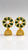 Emerald Bloom Dome Earrings