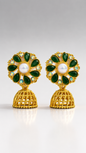 Emerald Bloom Dome Earrings