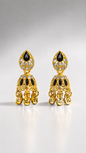 Regal Noir Jhumka Earrings