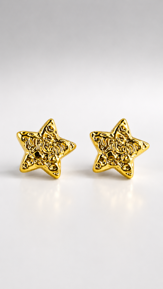 Celestial Molten Star Stud Earrings