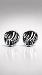Molten Wave Silver Stud Earrings