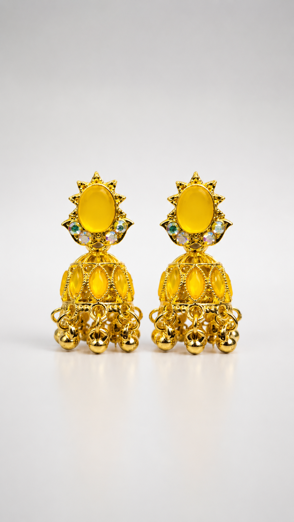 Sunlit Opal Jhumka Earrings
