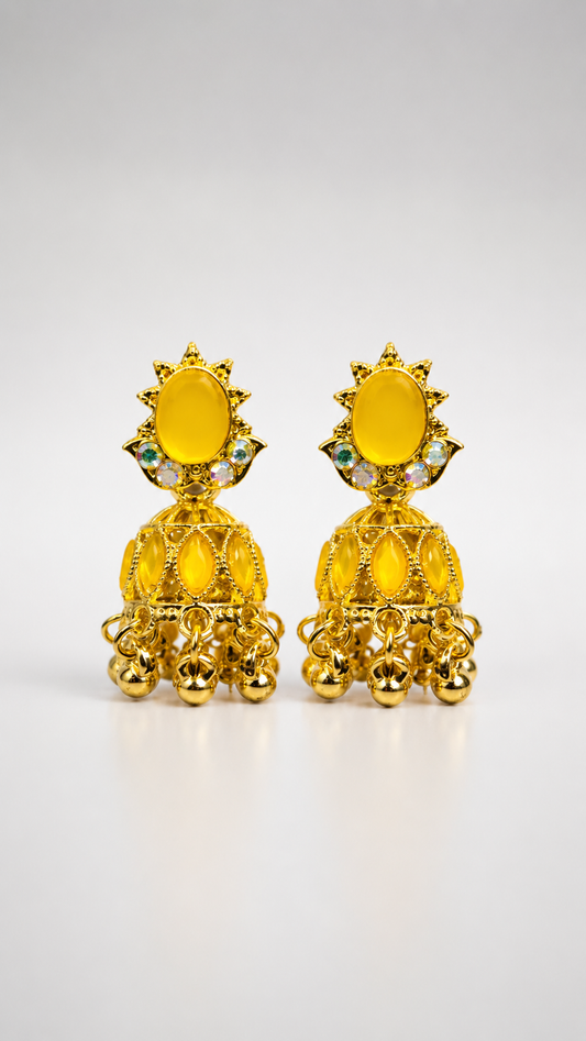 Sunlit Opal Jhumka Earrings