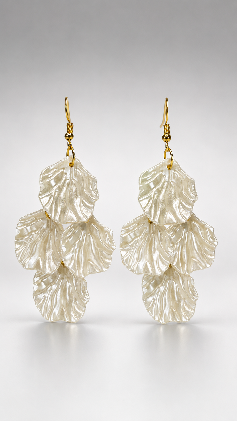 Ivory Petal Cascade Drop Earrings