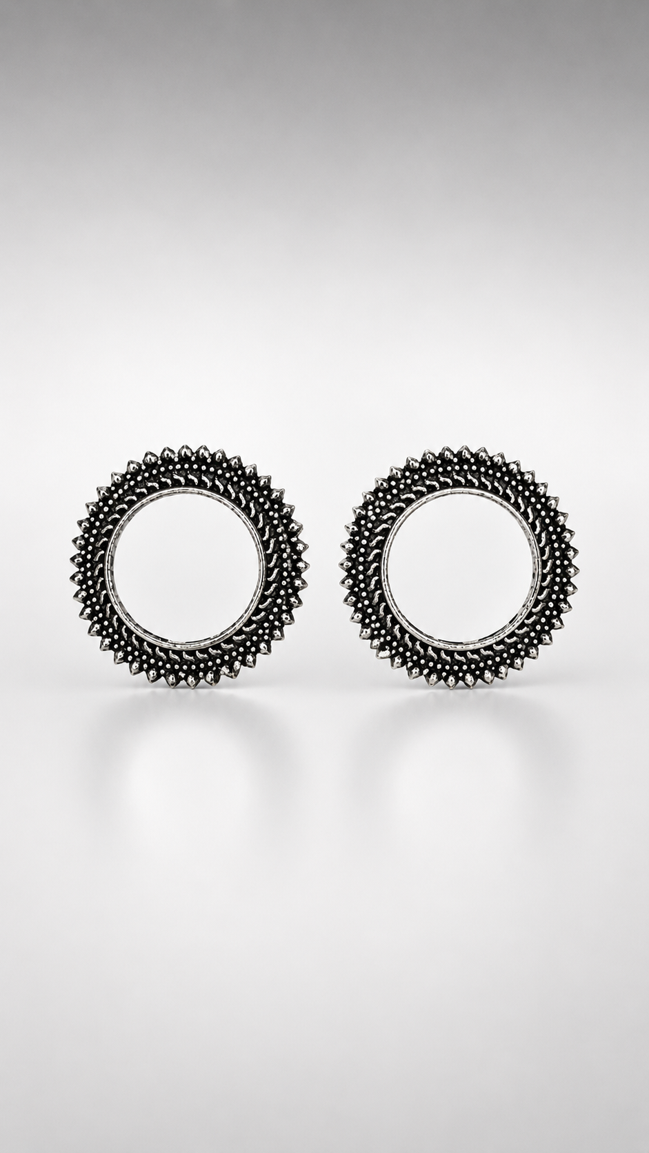 Vintage Halo Circle Stud Earrings