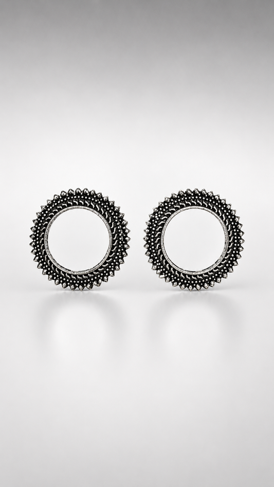Vintage Halo Circle Stud Earrings