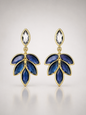 Sapphire Bloom Crystal Drop Earrings