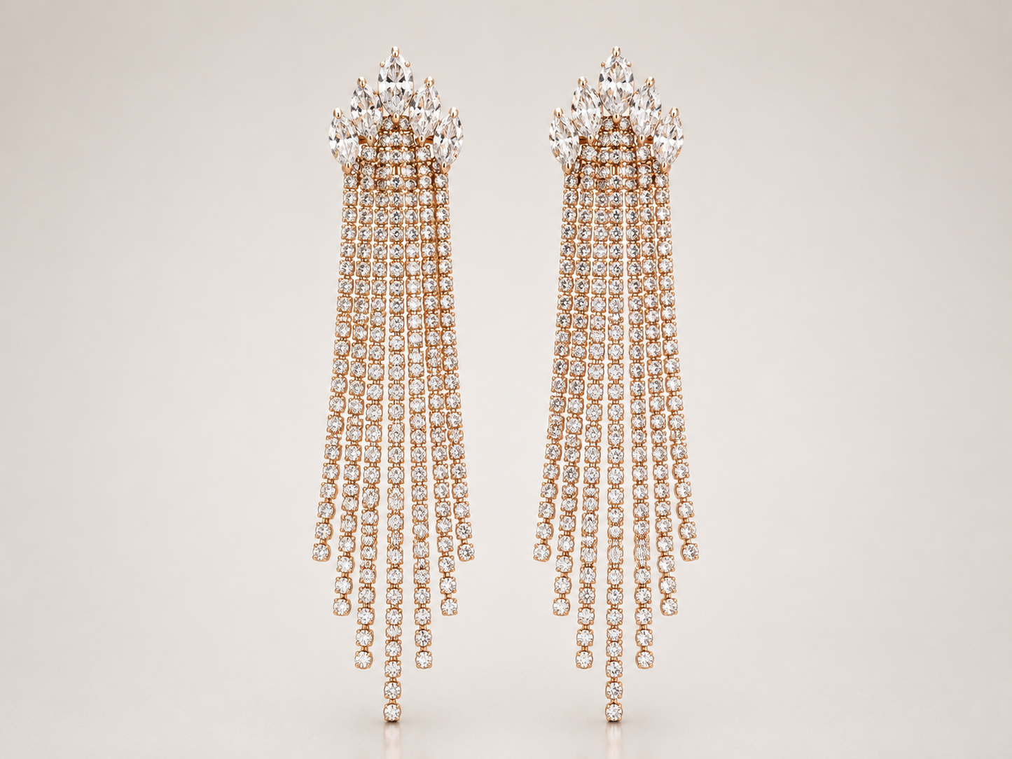 Regal Crystal Fringe Drop Earrings