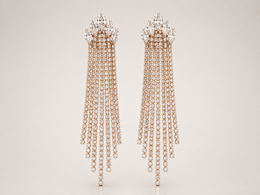 Regal Crystal Fringe Drop Earrings