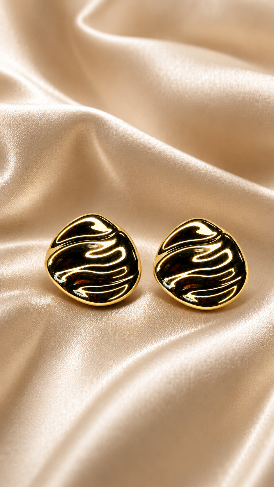 Molten Wave Stud Earrings