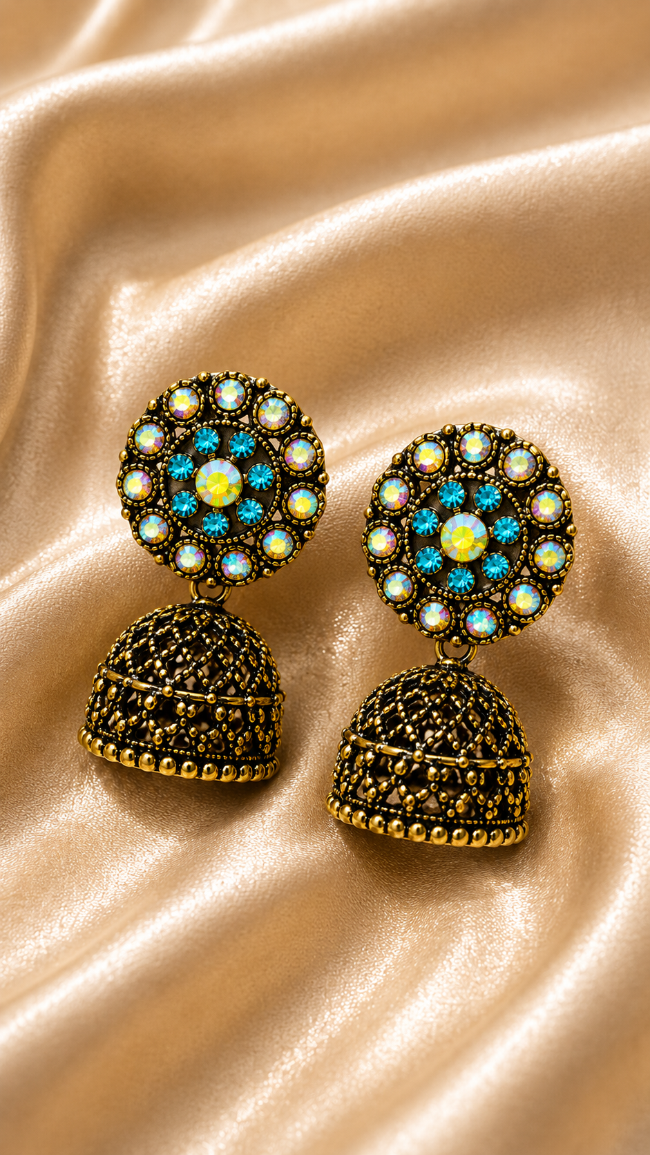 Azure Bloom Dome Earrings