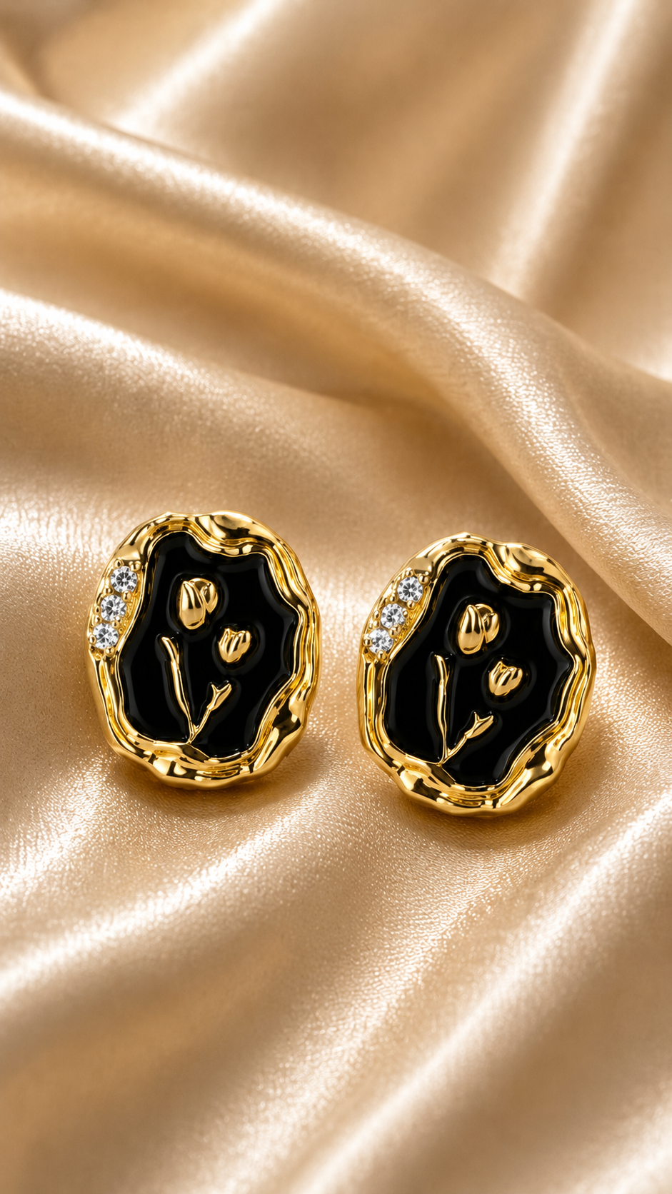 Midnight Bloom Molten Stud Earrings