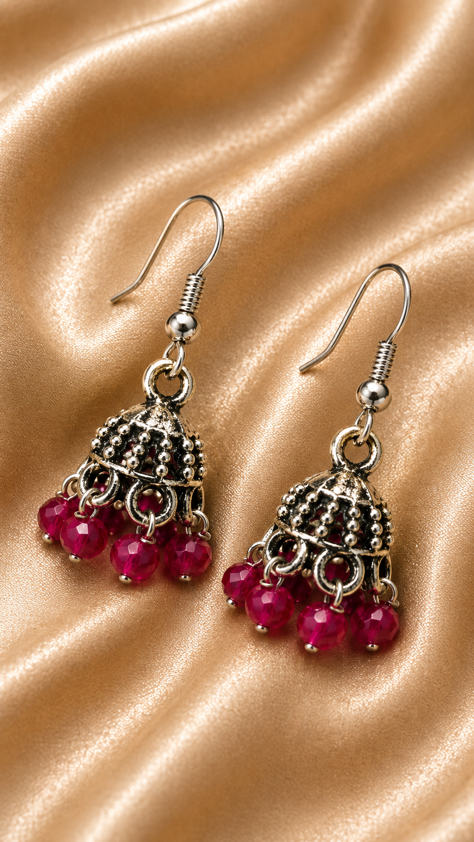 Fuchsia Charm Mini Jhumka Earrings