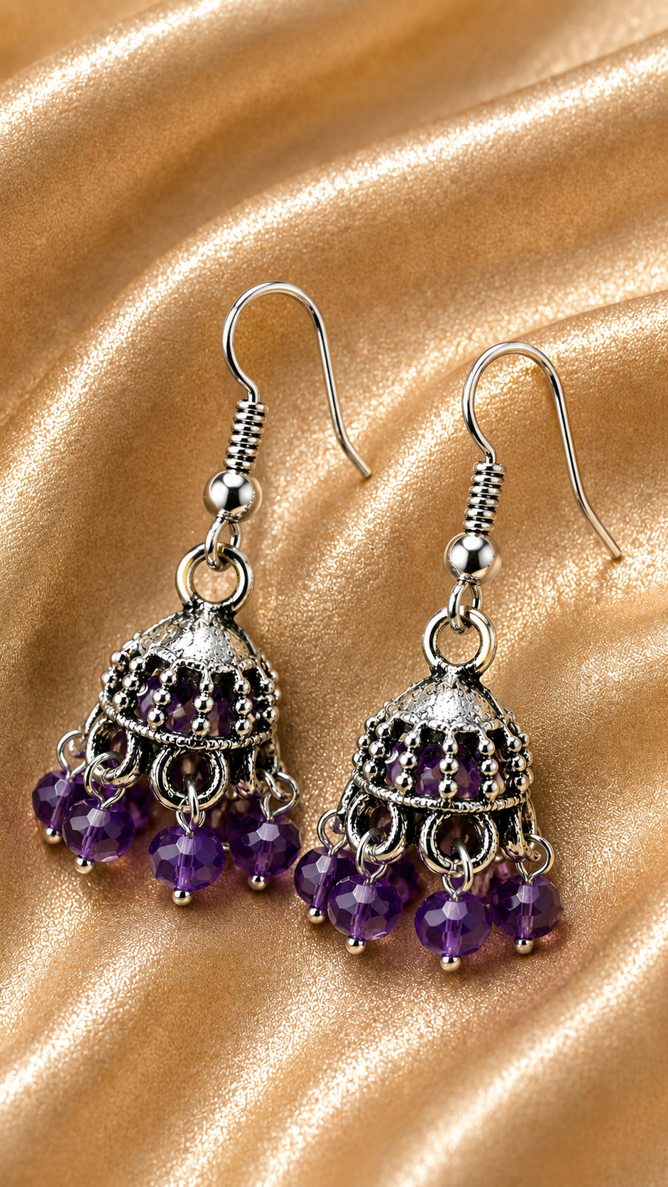 Violet Whisper Mini Jhumka Earrings