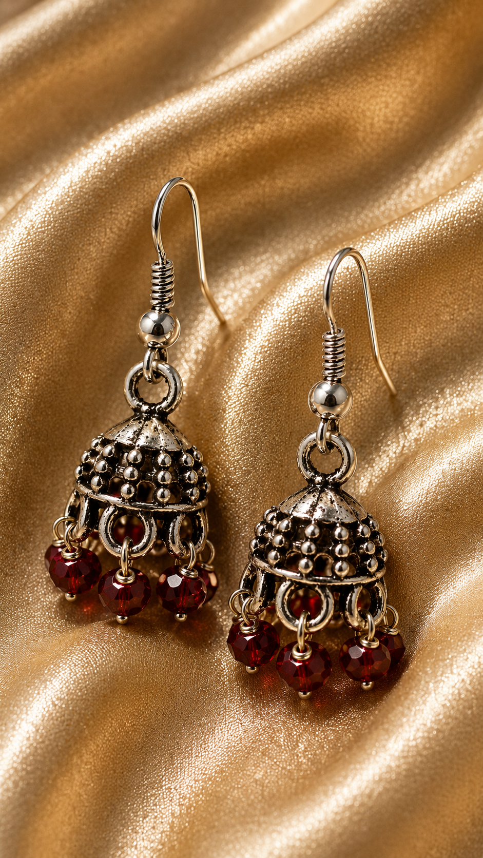 Ruby Gleam Mini Jhumka Earrings