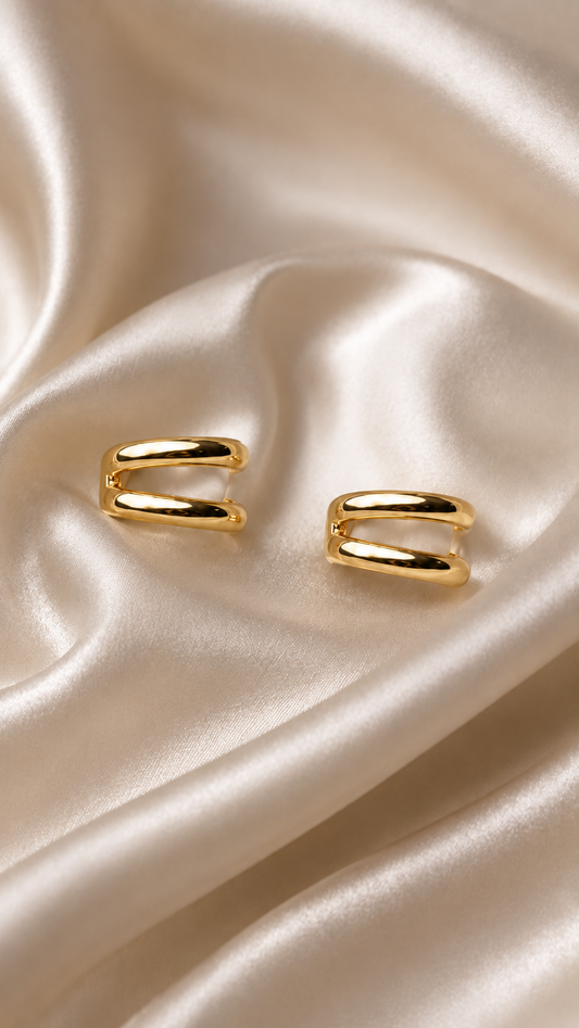 Golden Minimal Duo Ear Cuff