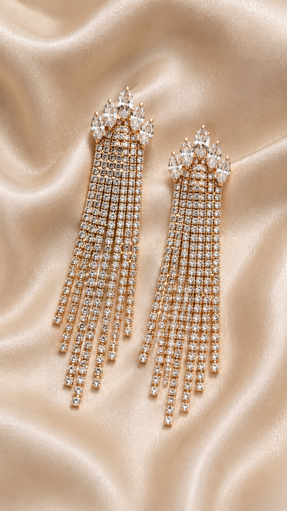 Regal Crystal Fringe Drop Earrings