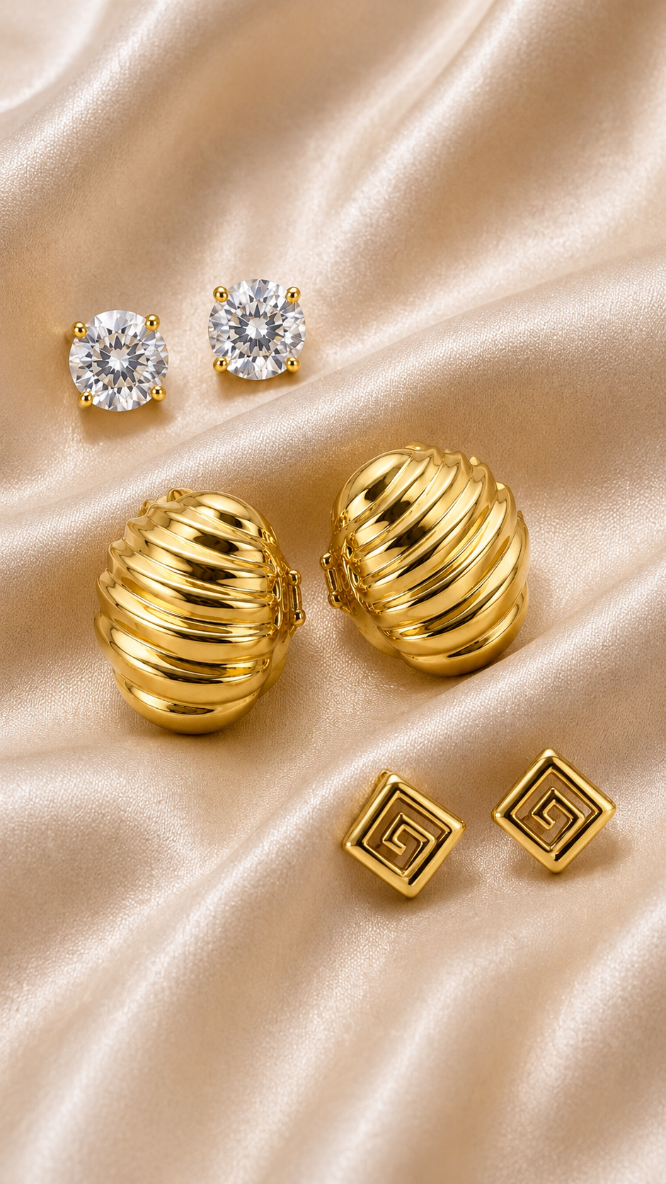Trio Luxe Stud Earrings Set