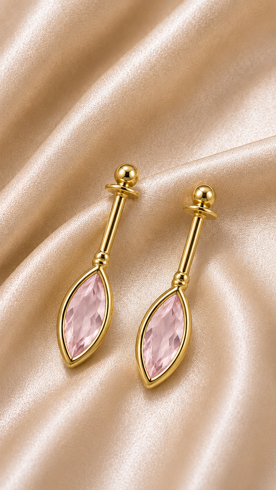 Blush Marquise Helix Stud